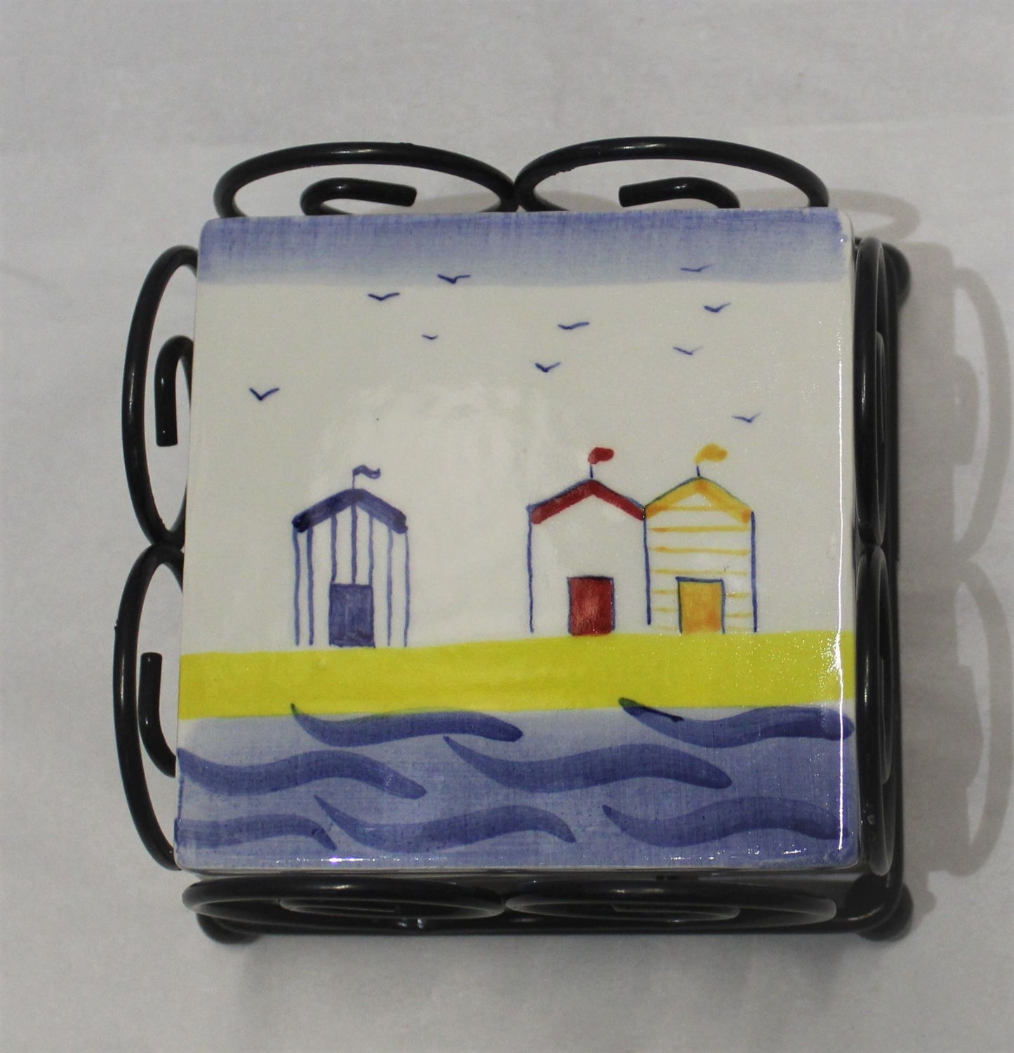 Coasters - Set of 4 - Beach Huts design