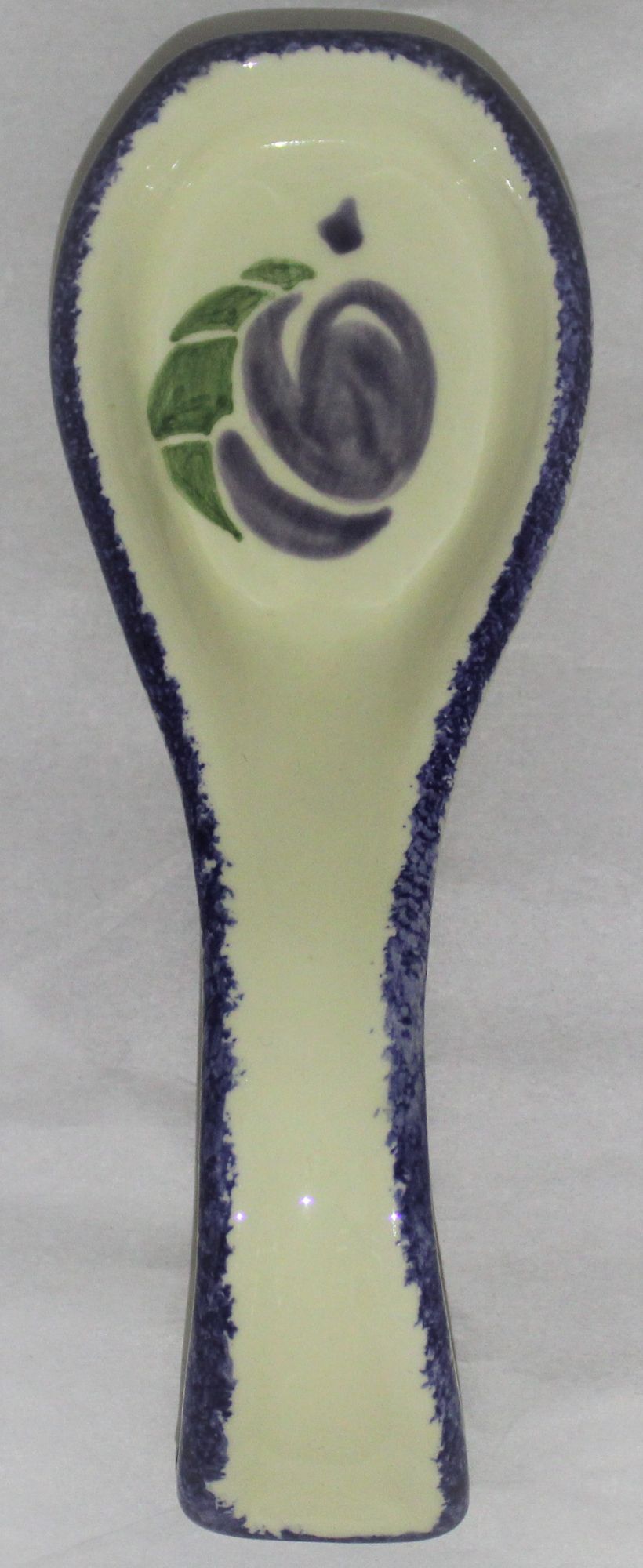 Small Spoon Rest - Studio Poole Dorset Fruits Plums design