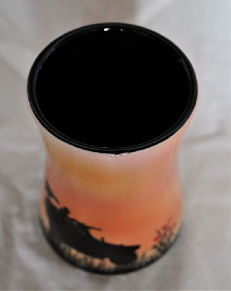 Hand Thrown 4 inch Vase - Active Combat - Orange
