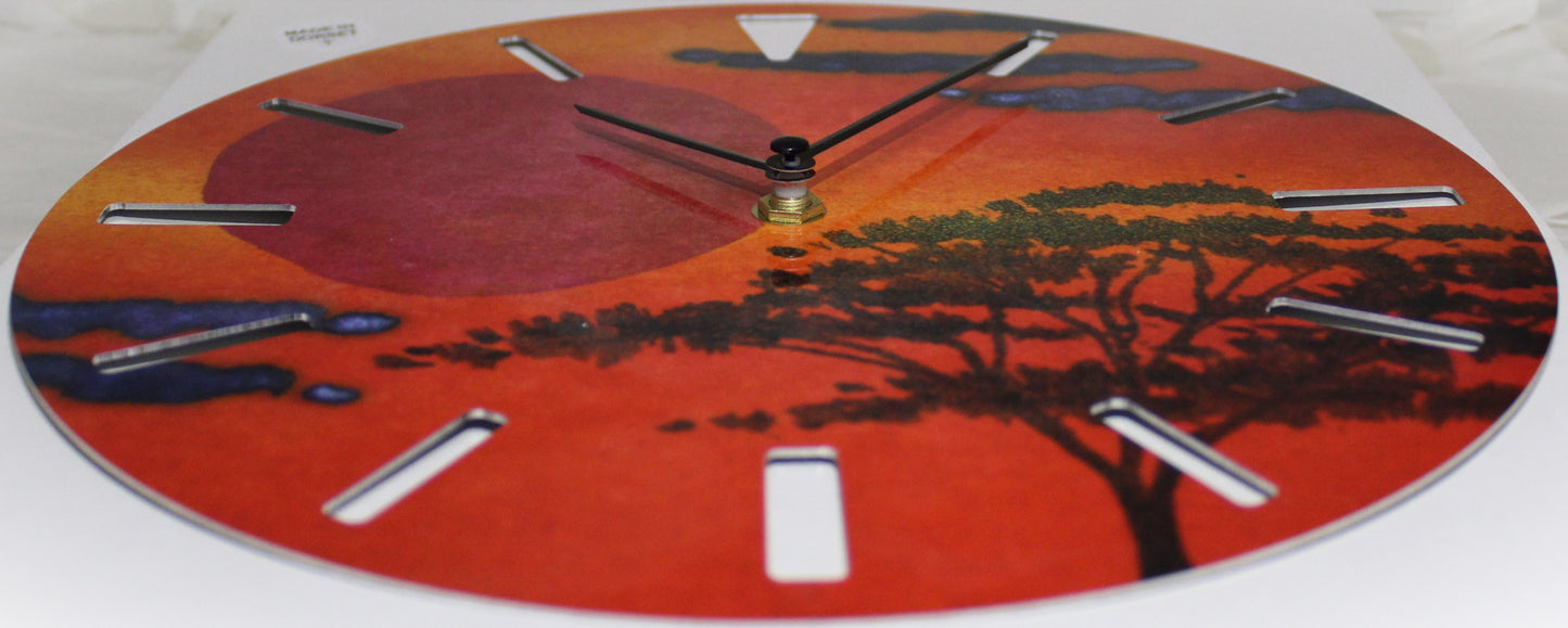 Large Sublimation Clock - African Sky design