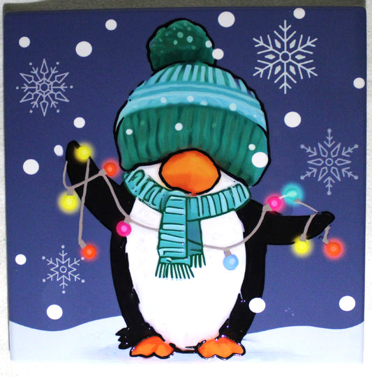 Ceramic Trivet - Christmas Penguin
