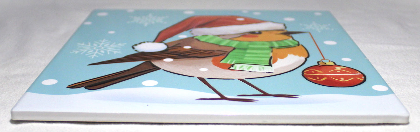 Ceramic Trivet - Christmas Robin