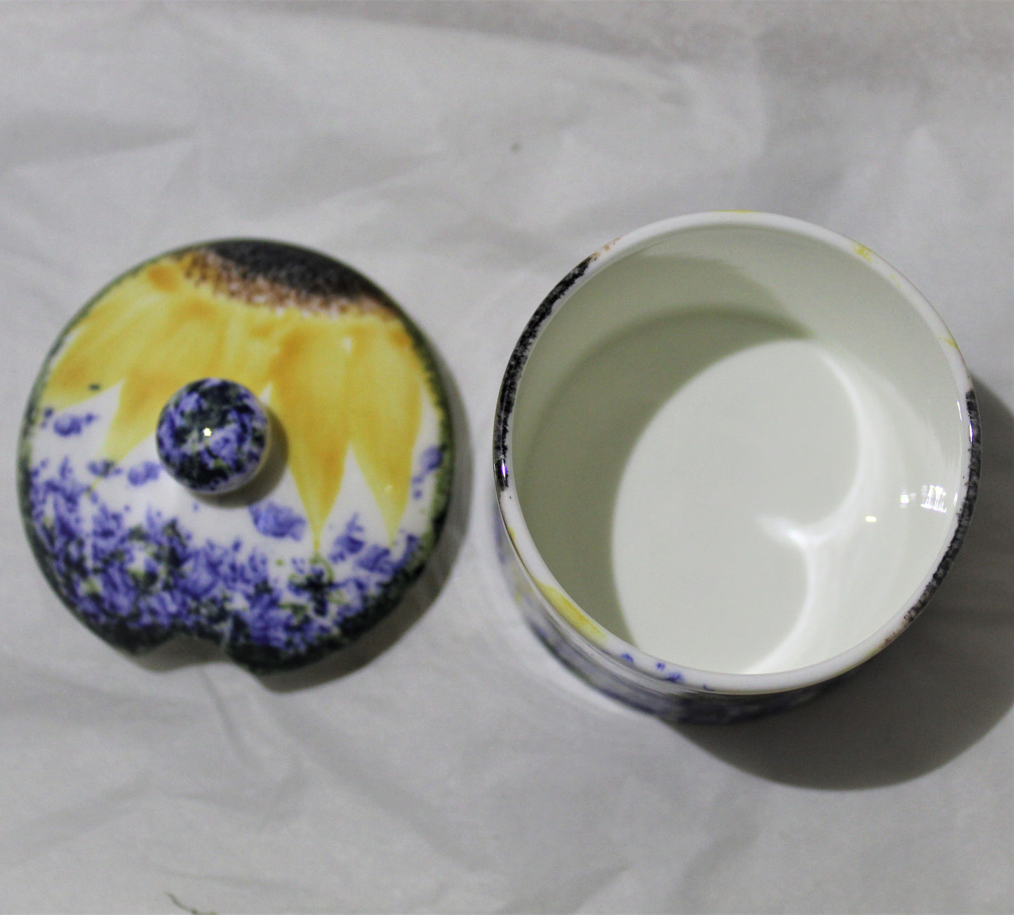 Bone China Jam Pot - Studio Poole Vincent design