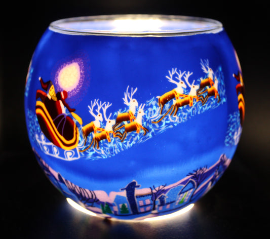 Here Comes Santa - Light Glass