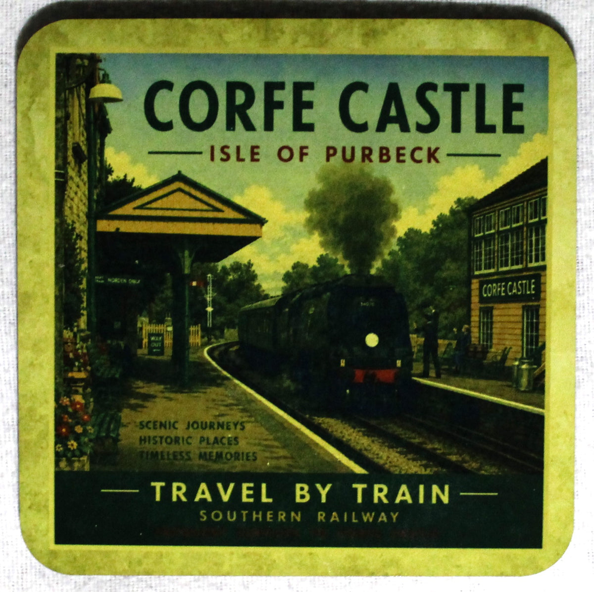 Corfe Castle Railway - MDF Wooden Coaster
