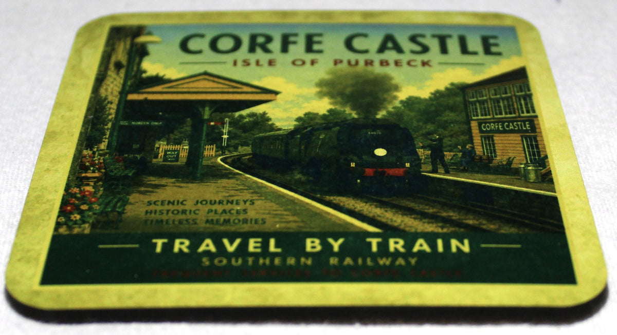 Corfe Castle Railway - MDF Wooden Coaster