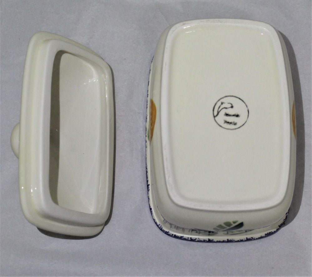 Butter Dish - Studio Poole Dorset Fruits design - Oranges