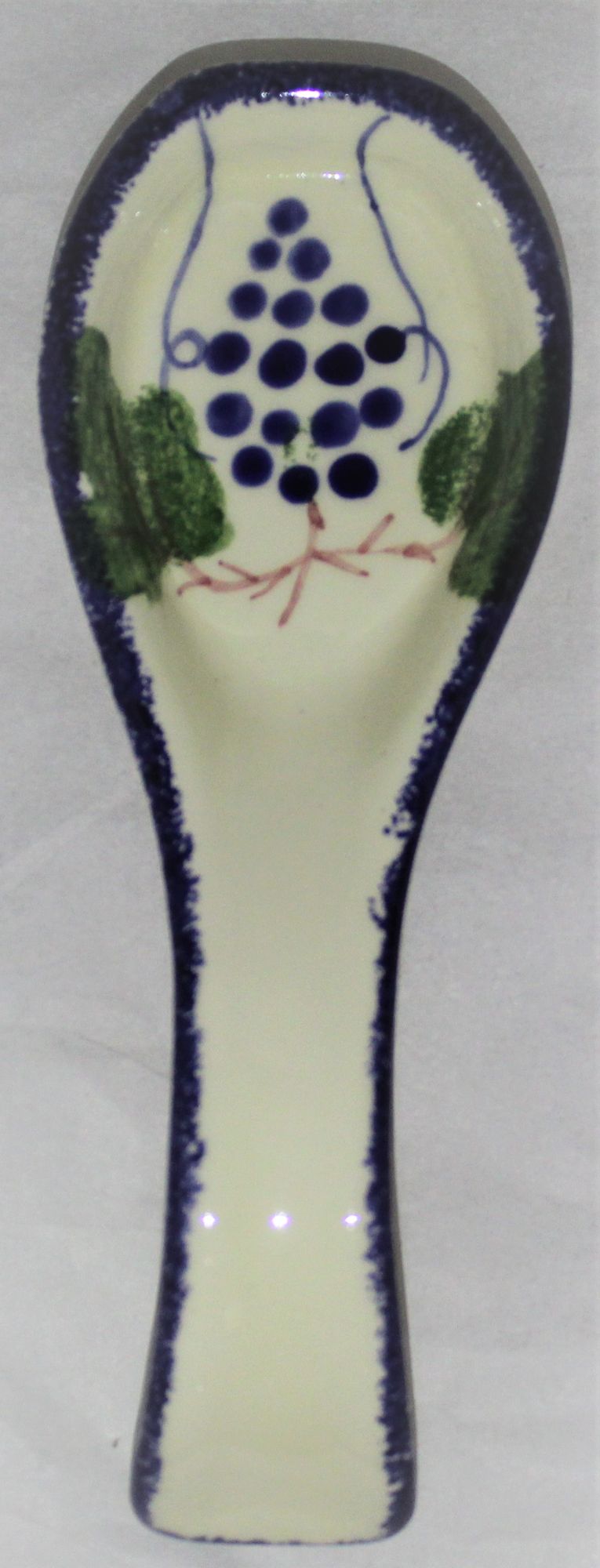 Small Spoon Rest - Studio Poole Dorset Fruits Grapes design