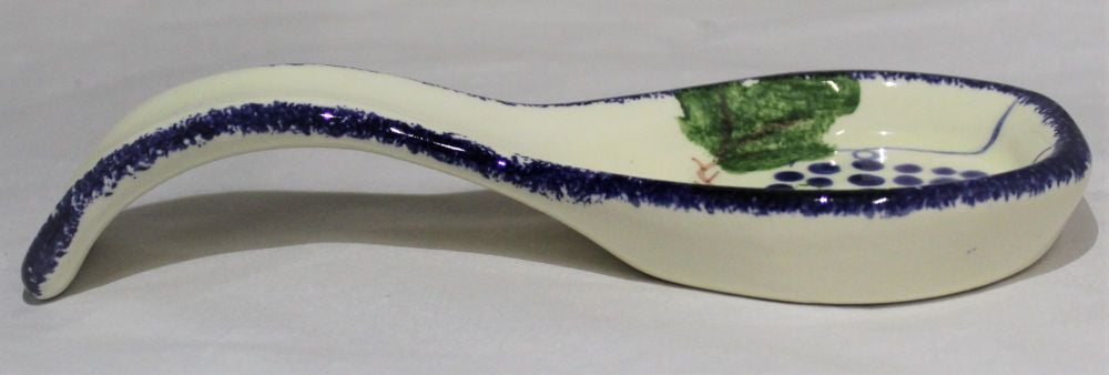 Small Spoon Rest - Studio Poole Dorset Fruits Grapes design