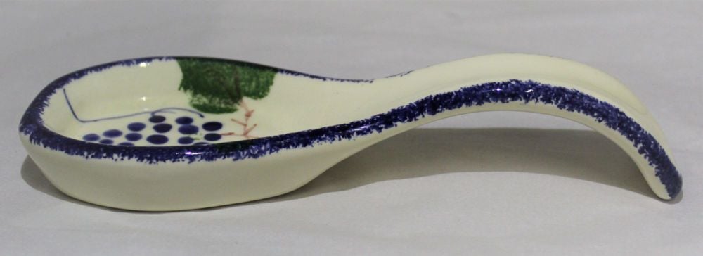 Small Spoon Rest - Studio Poole Dorset Fruits Grapes design