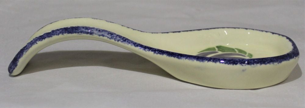 Small Spoon Rest - Studio Poole Dorset Fruits Plums design