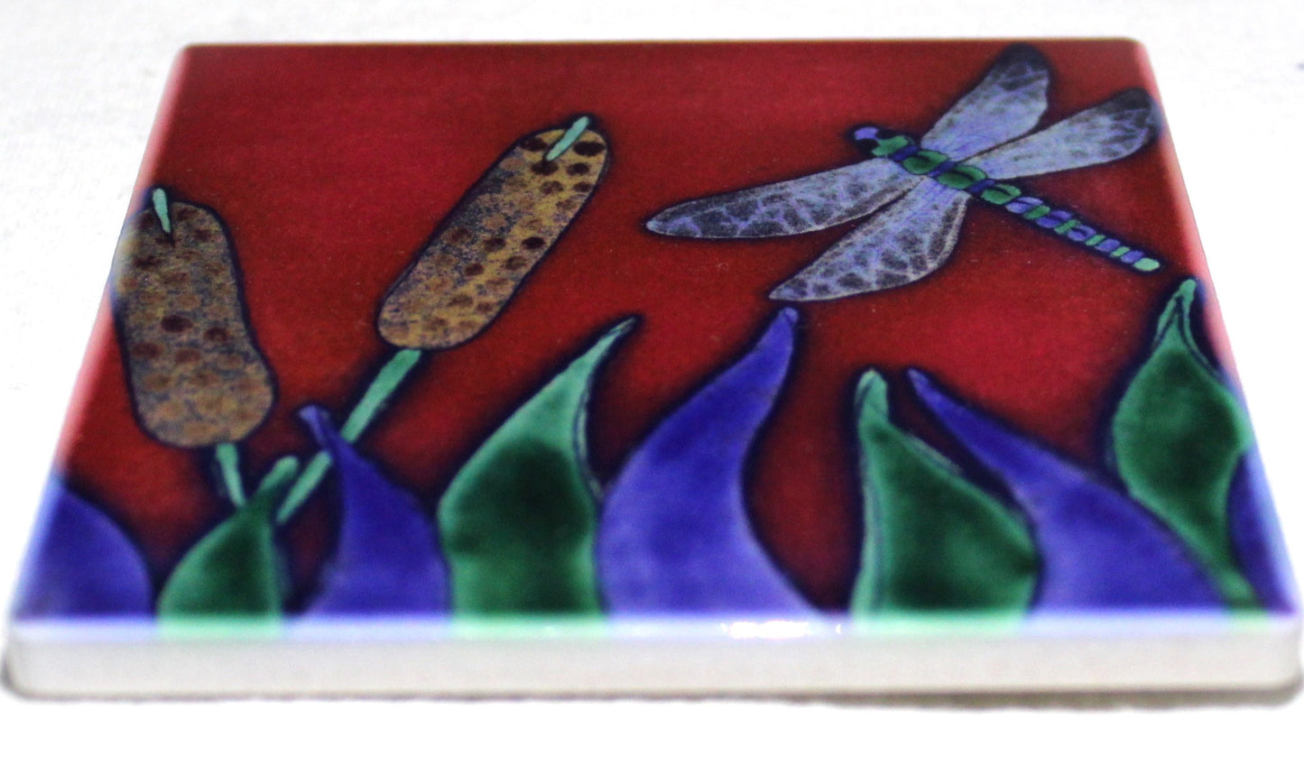 Sublimation Ceramic Coaster - Cork backed (square) - Studio Poole Dragonfly design