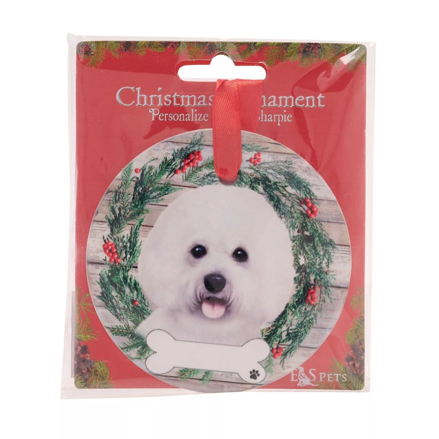 E&S Pets Bichon Frise Hanging Wreath Decoration