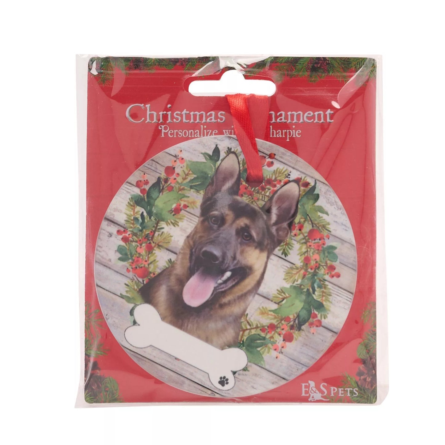 E&S Pets German Shepherd Hanging Wreath Decoration