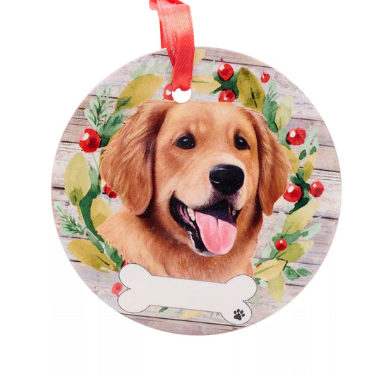 E&S Pets Golden Retriever Hanging Wreath Decoration