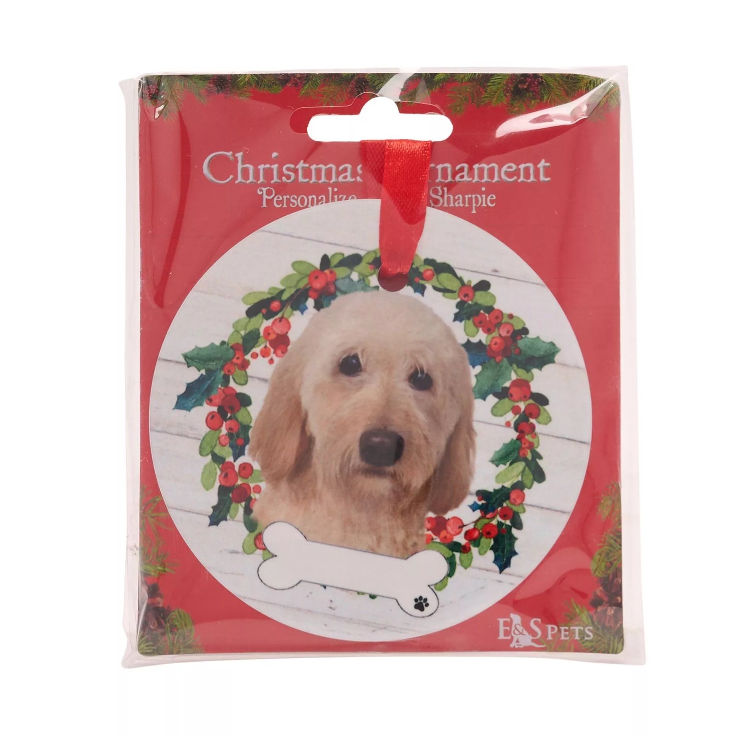 E&S Pets Labradoodle Hanging Wreath Decoration