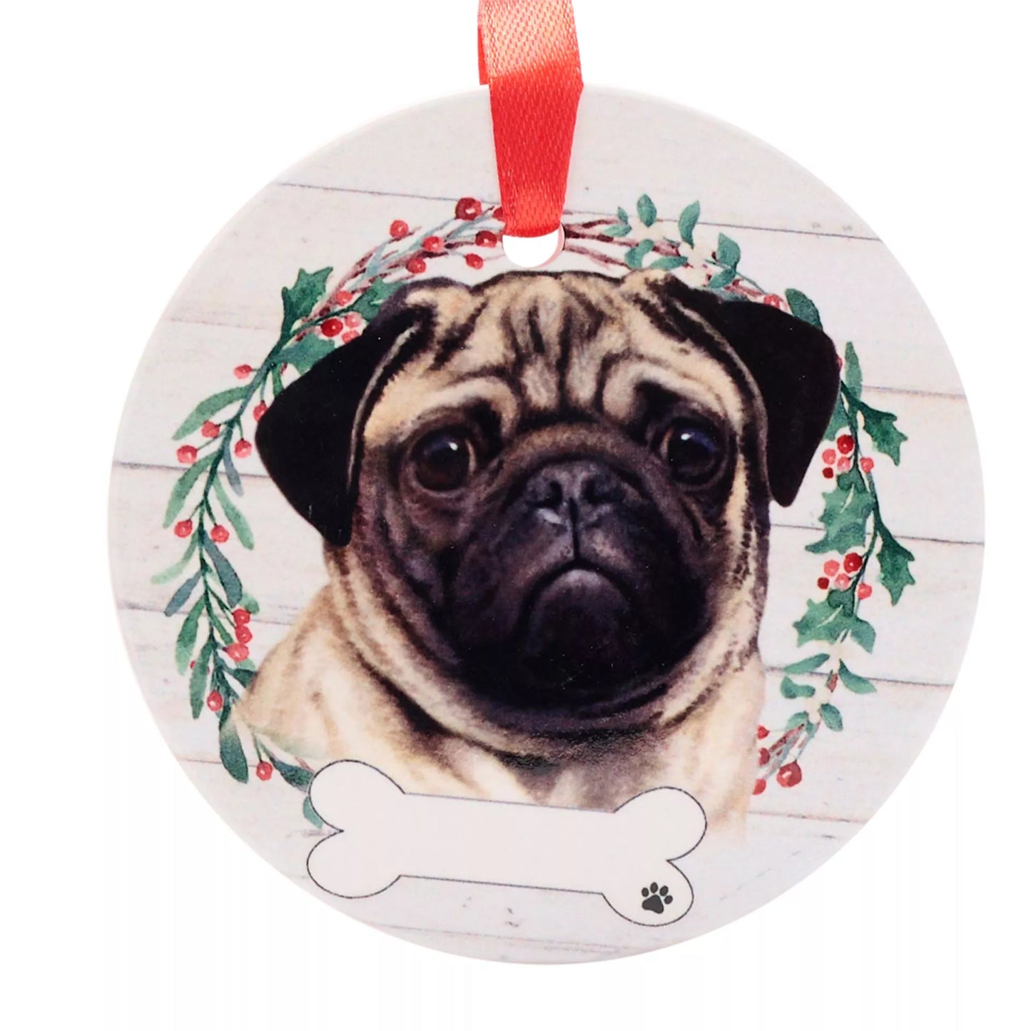 E&S Pets Pug Hanging Wreath Decoration