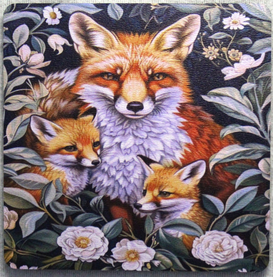 Vixen and Cubs - MDF Coaster