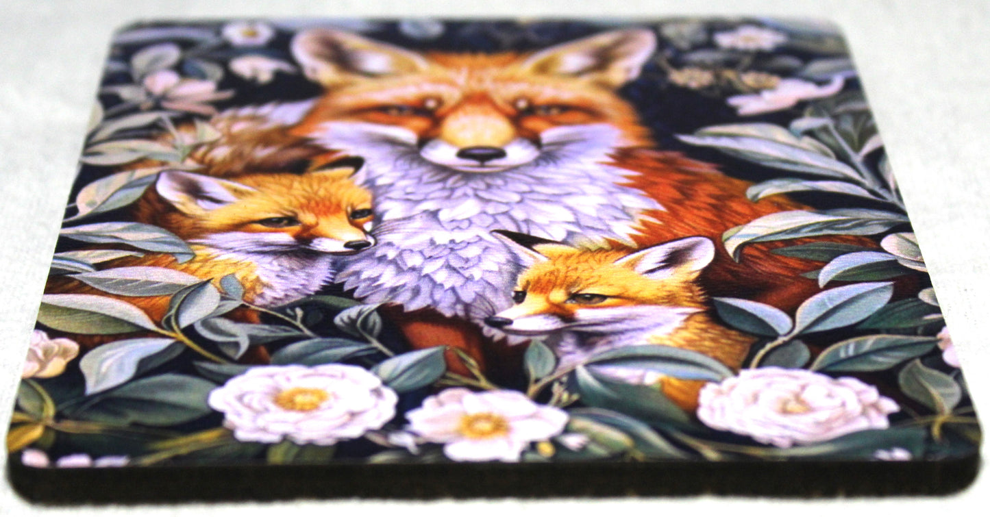 Vixen and Cubs - MDF Coaster