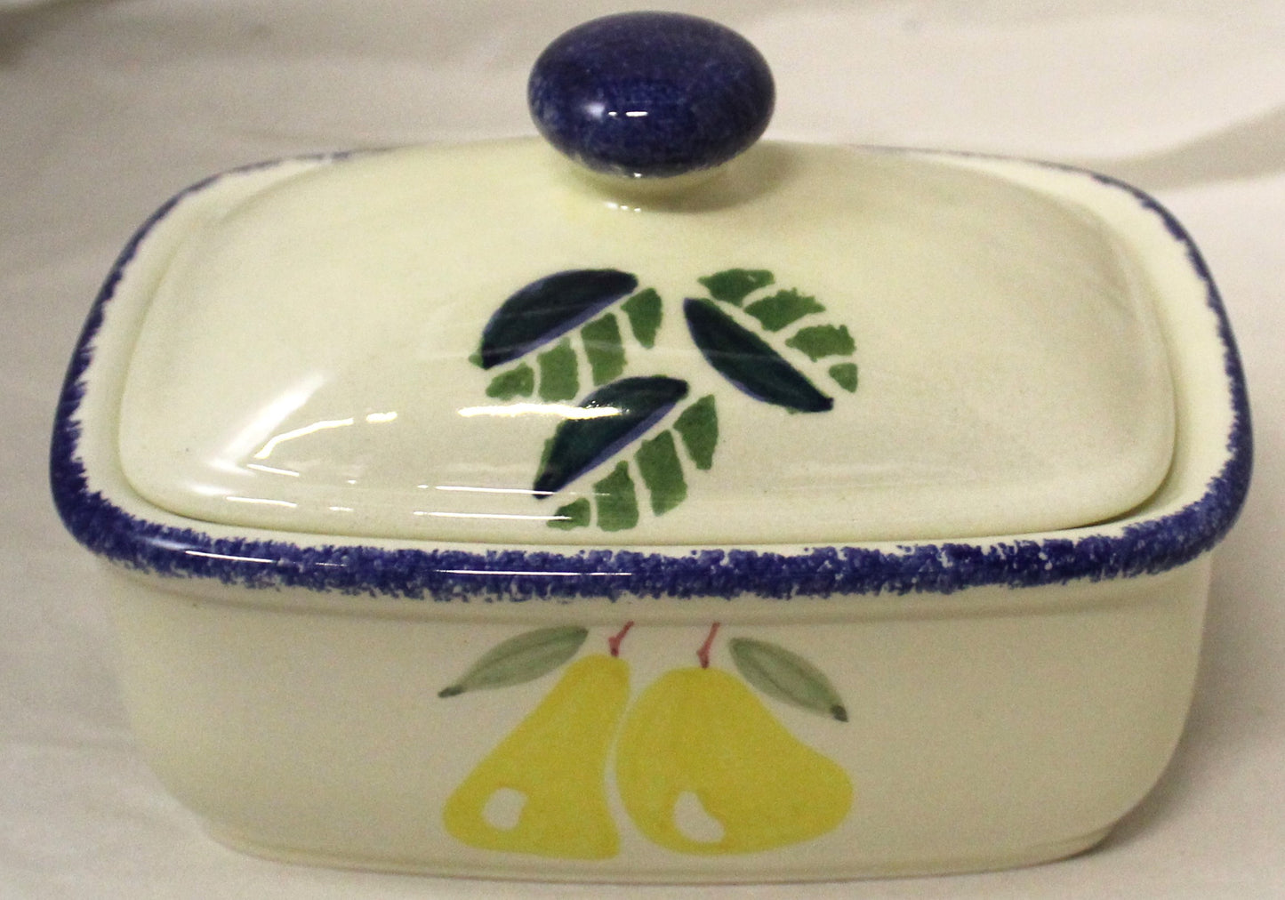 Butter Dish - Studio Poole Dorset Fruits design - Pears