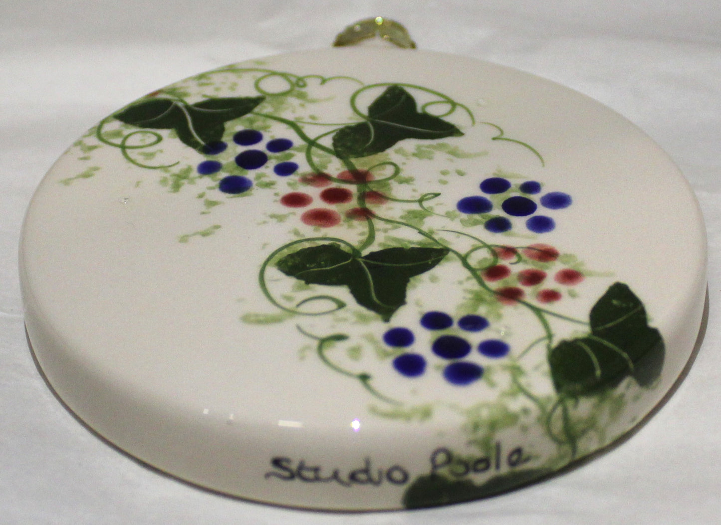 Studio Poole Winter Vine design - Flat Ceramic Decorative Hanging Bauble
