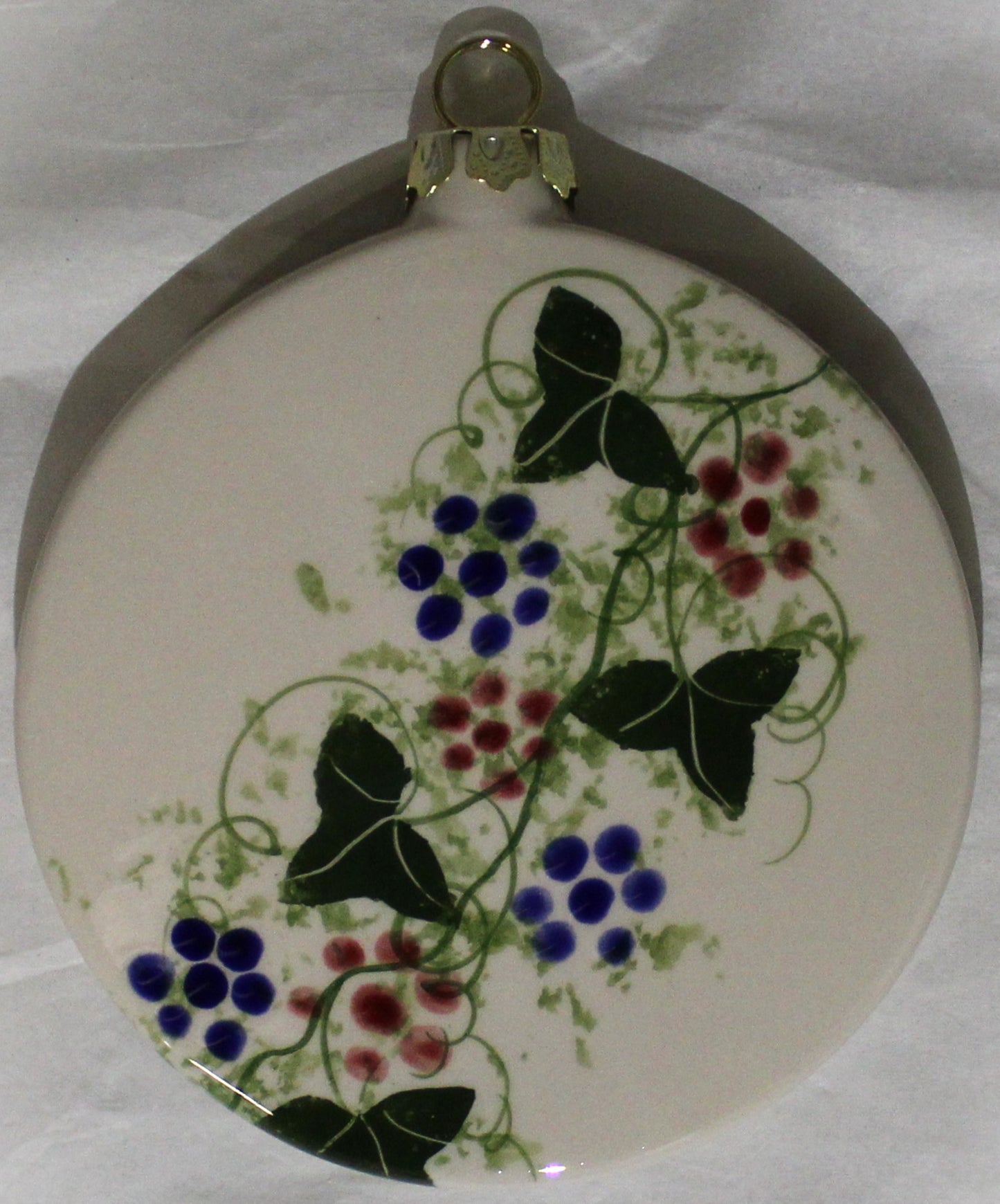 Studio Poole Winter Vine design - Flat Ceramic Decorative Hanging Bauble