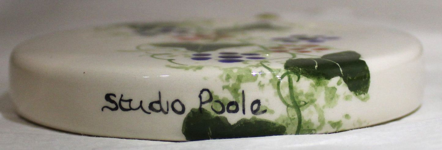 Studio Poole Winter Vine design - Flat Ceramic Decorative Hanging Bauble