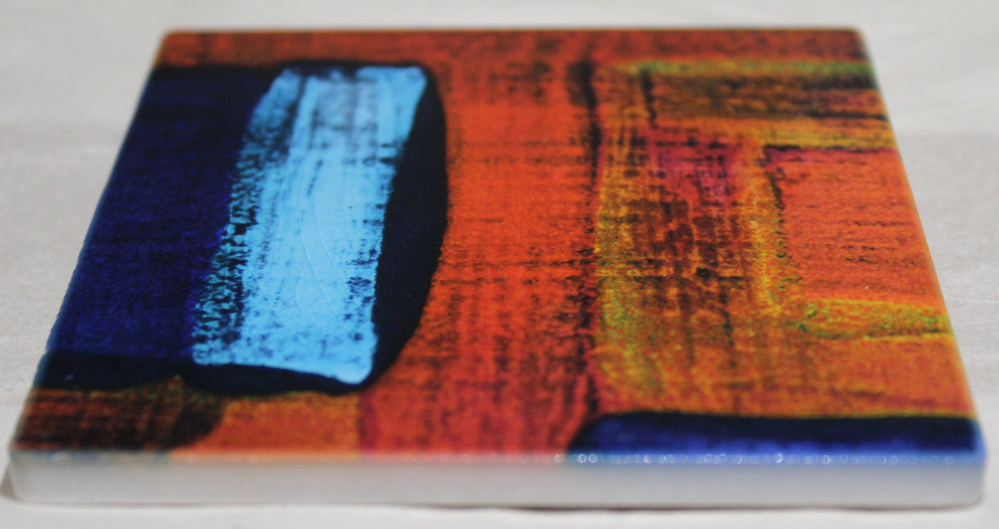 Sublimation Ceramic Coaster - Cork backed (square) - Studio Poole Gemstones design
