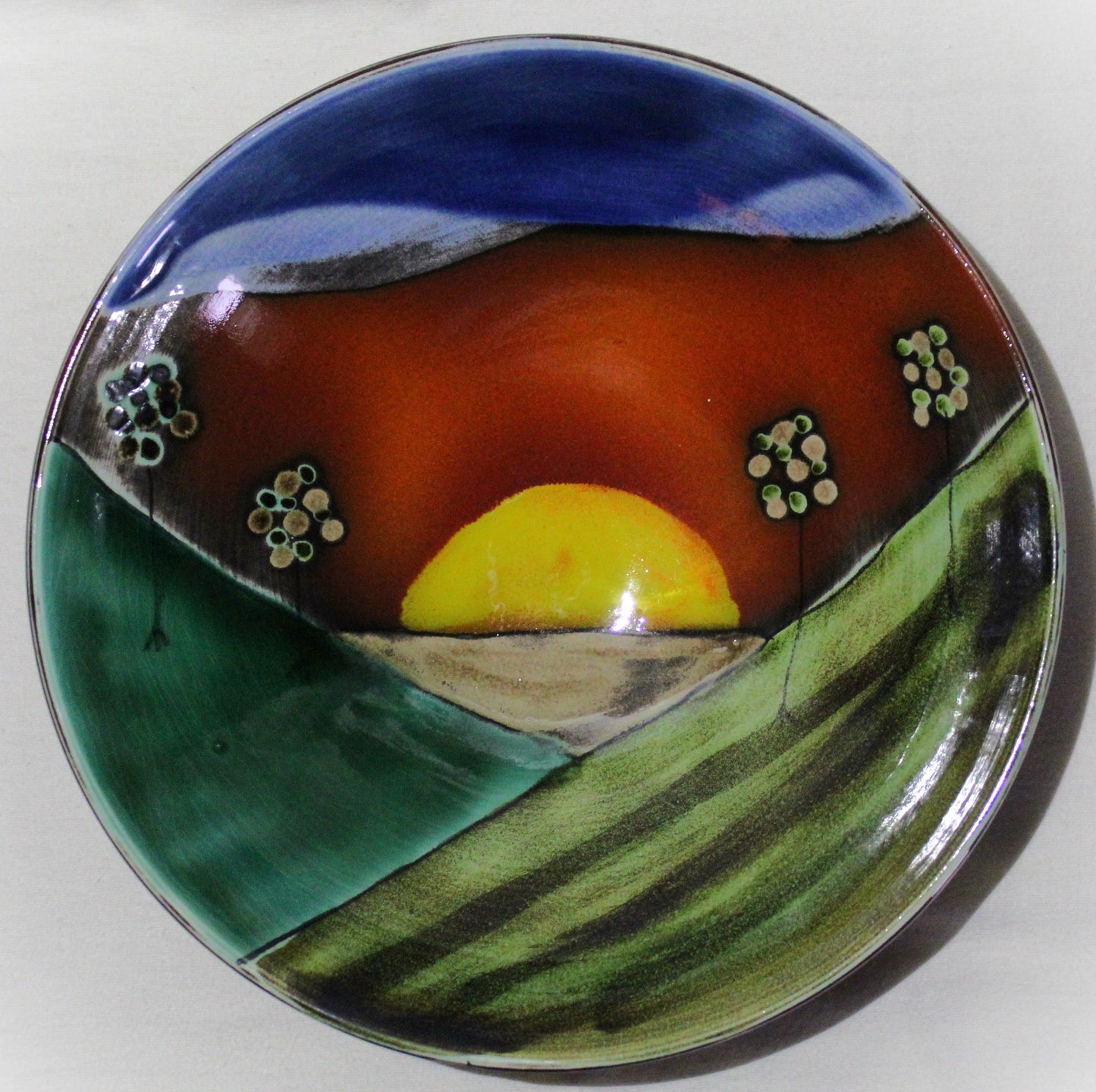Hand-thrown Bowl - Studio Poole Sunrise design