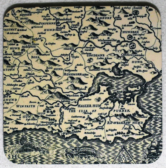 MDF Coaster - Dorset Map - Studio Poole