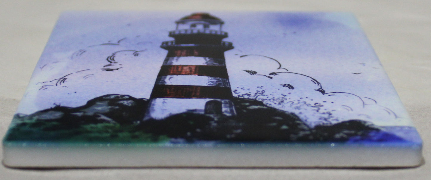 Sublimation Ceramic Coaster - Cork backed (square) - Studio Lighthouse design