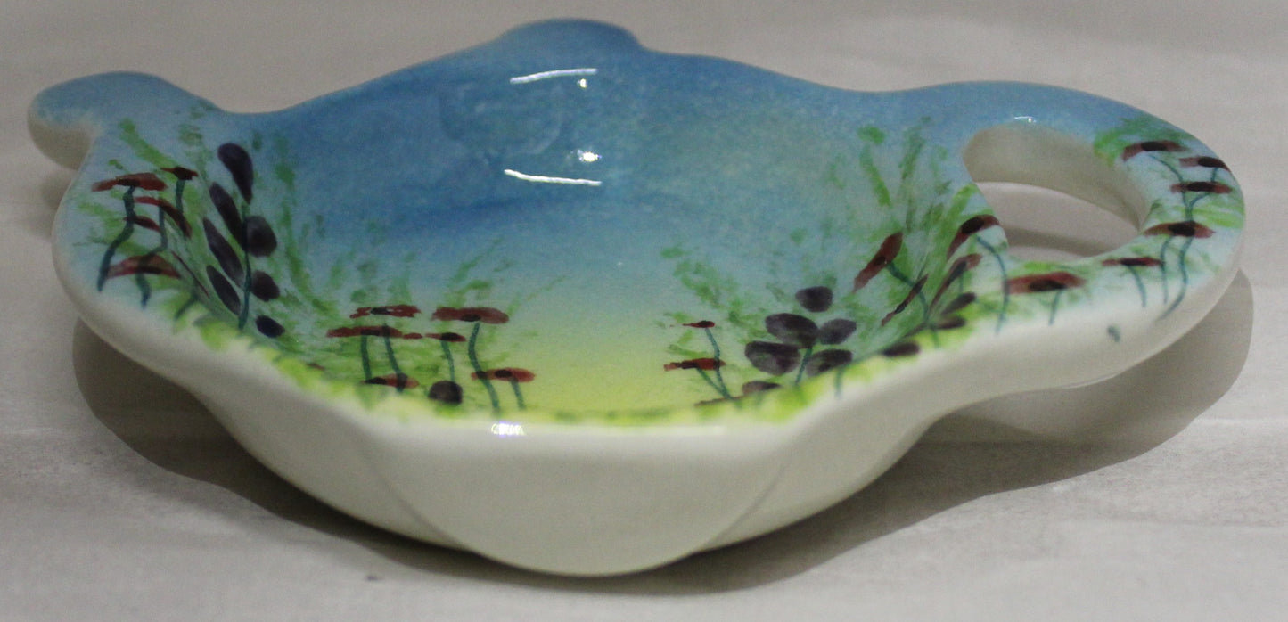 Tea Bag Tidy - Meadow Field design Blue