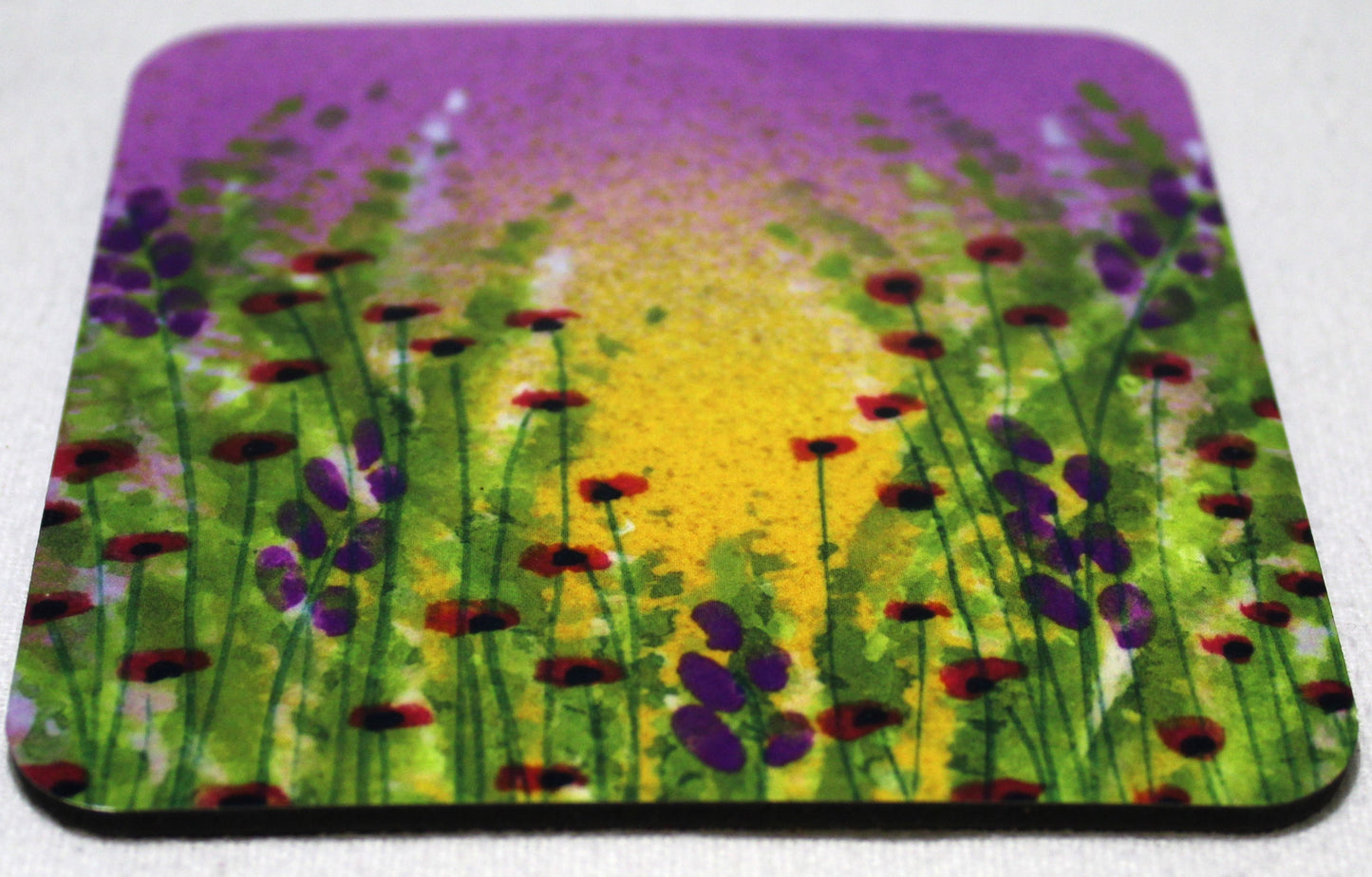 MDF Coaster - Studio Poole Meadow Field Lilac design