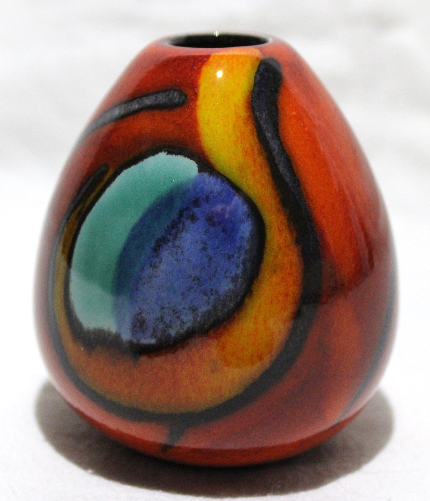 Mini Bud Vase - Studio Poole Peacock
