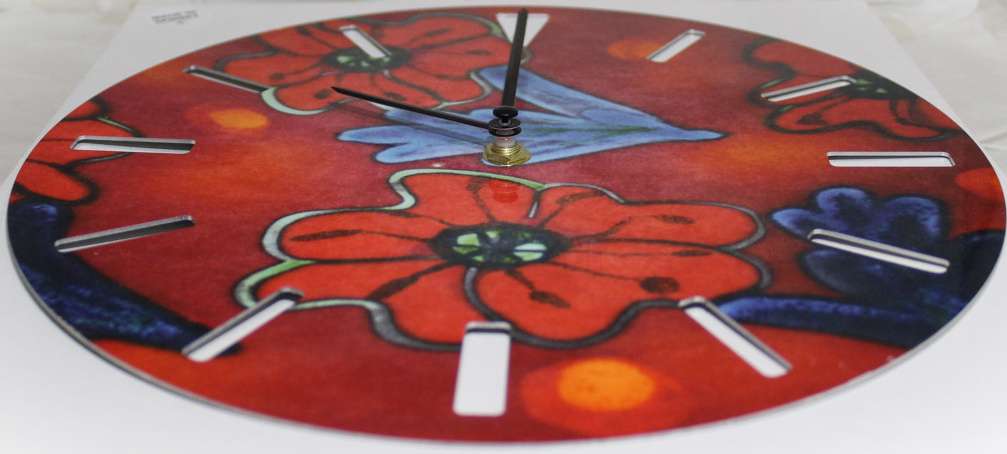 Large Sublimation Clock - Poppyfield design