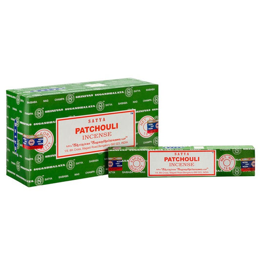 Set of 12 Patchouli Incense Sticks by Satya