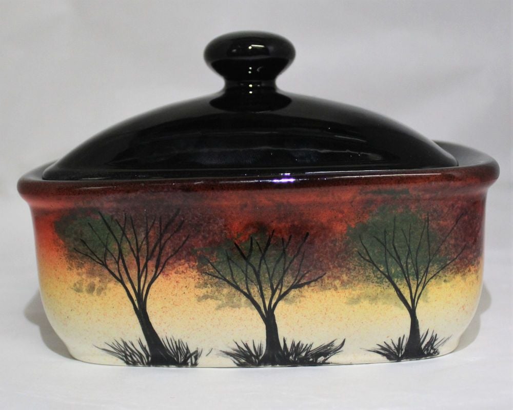Butter Dish - Studio Poole Sunset Trees design