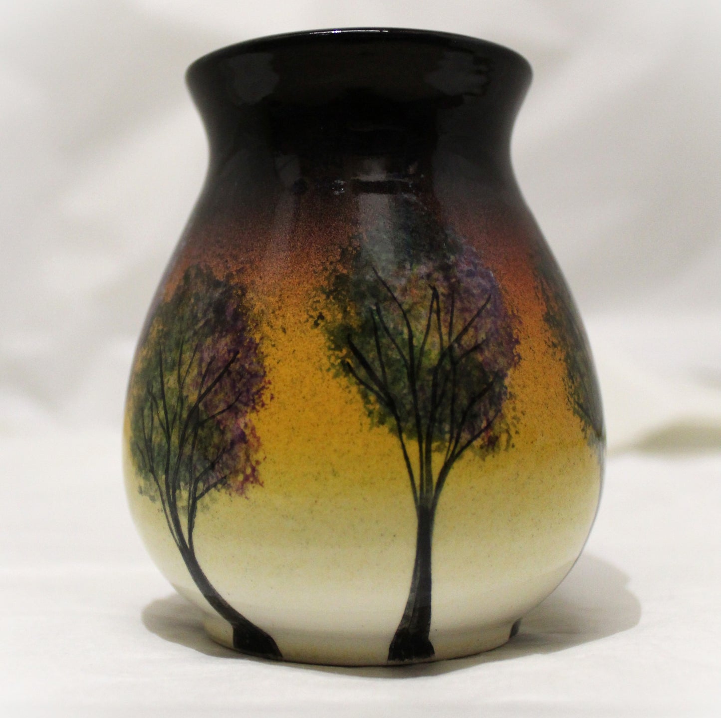 Hand-thrown, Mini Venetian Vase - Sunset Trees