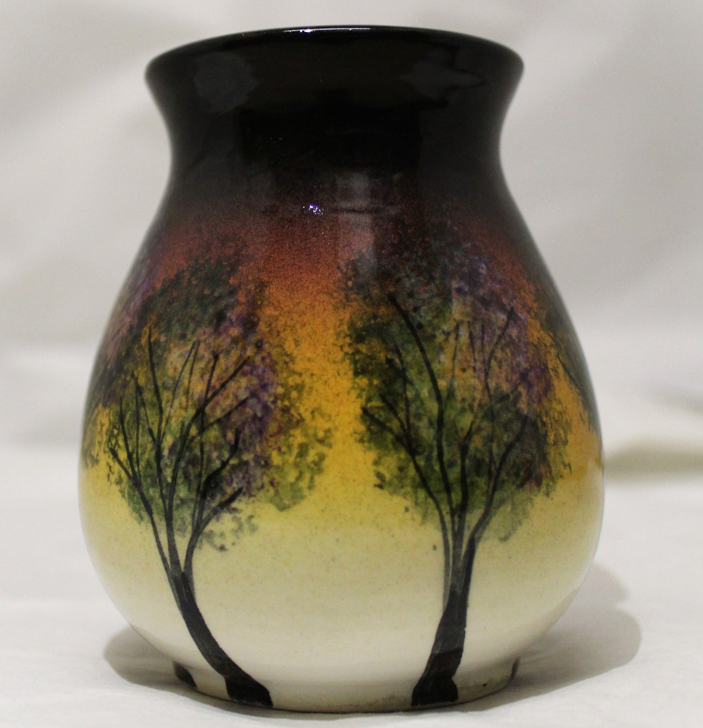 Hand-thrown, Mini Venetian Vase - Sunset Trees