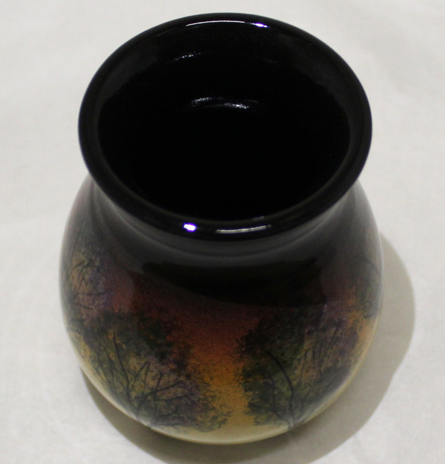 Hand-thrown, Mini Venetian Vase - Sunset Trees