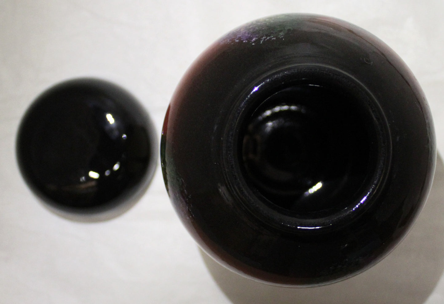 Hand-thrown, medium Ginger jar/Vase - Sunset Trees design