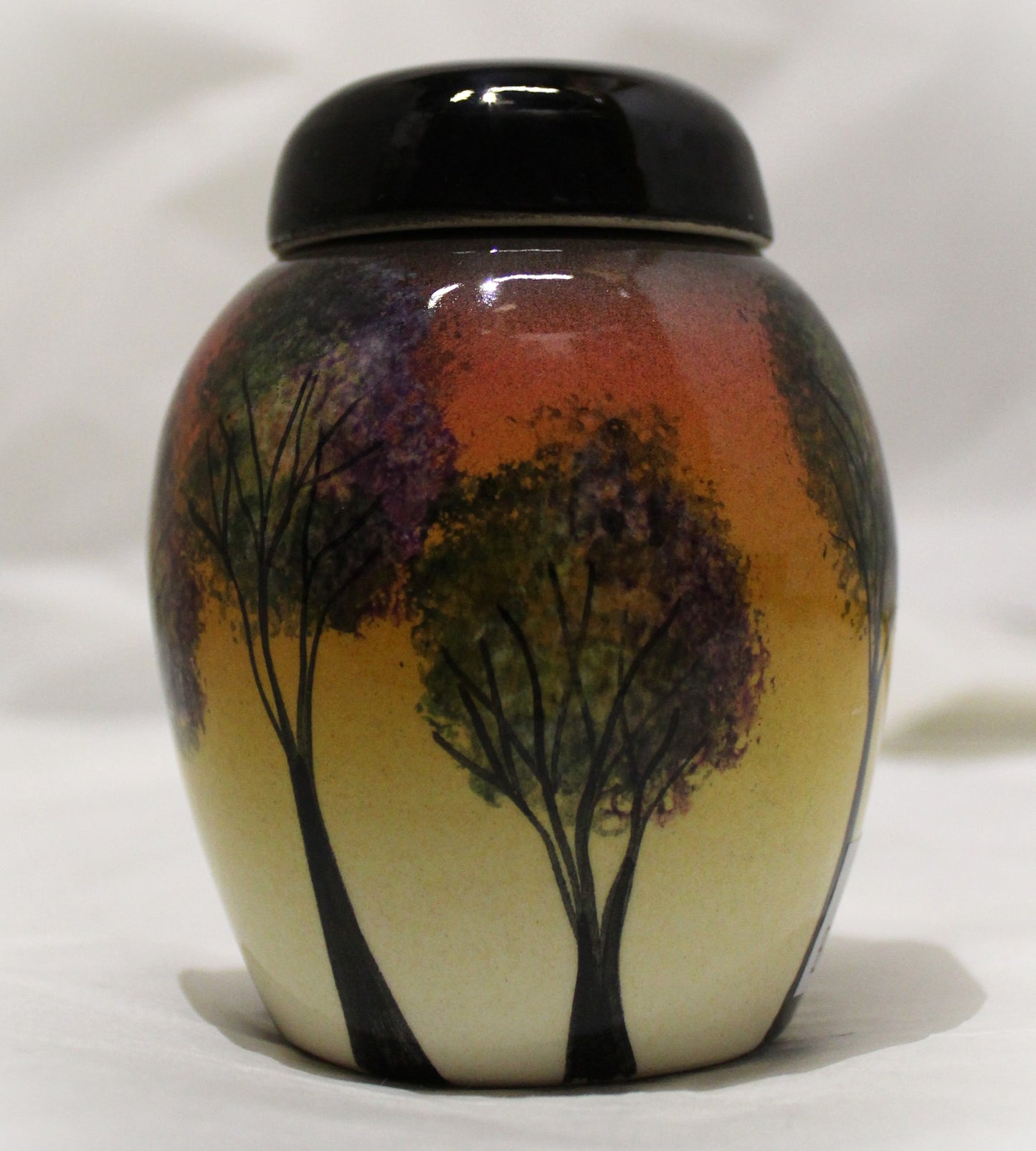 Hand-thrown Mini Ginger Jar - Studio Poole Sunset Trees design