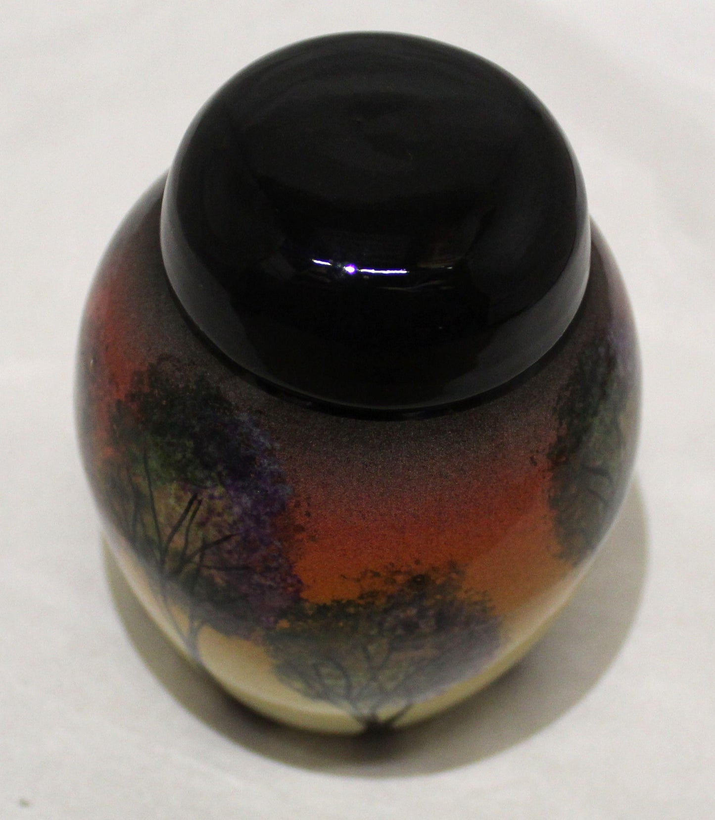 Hand-thrown Mini Ginger Jar - Studio Poole Sunset Trees design