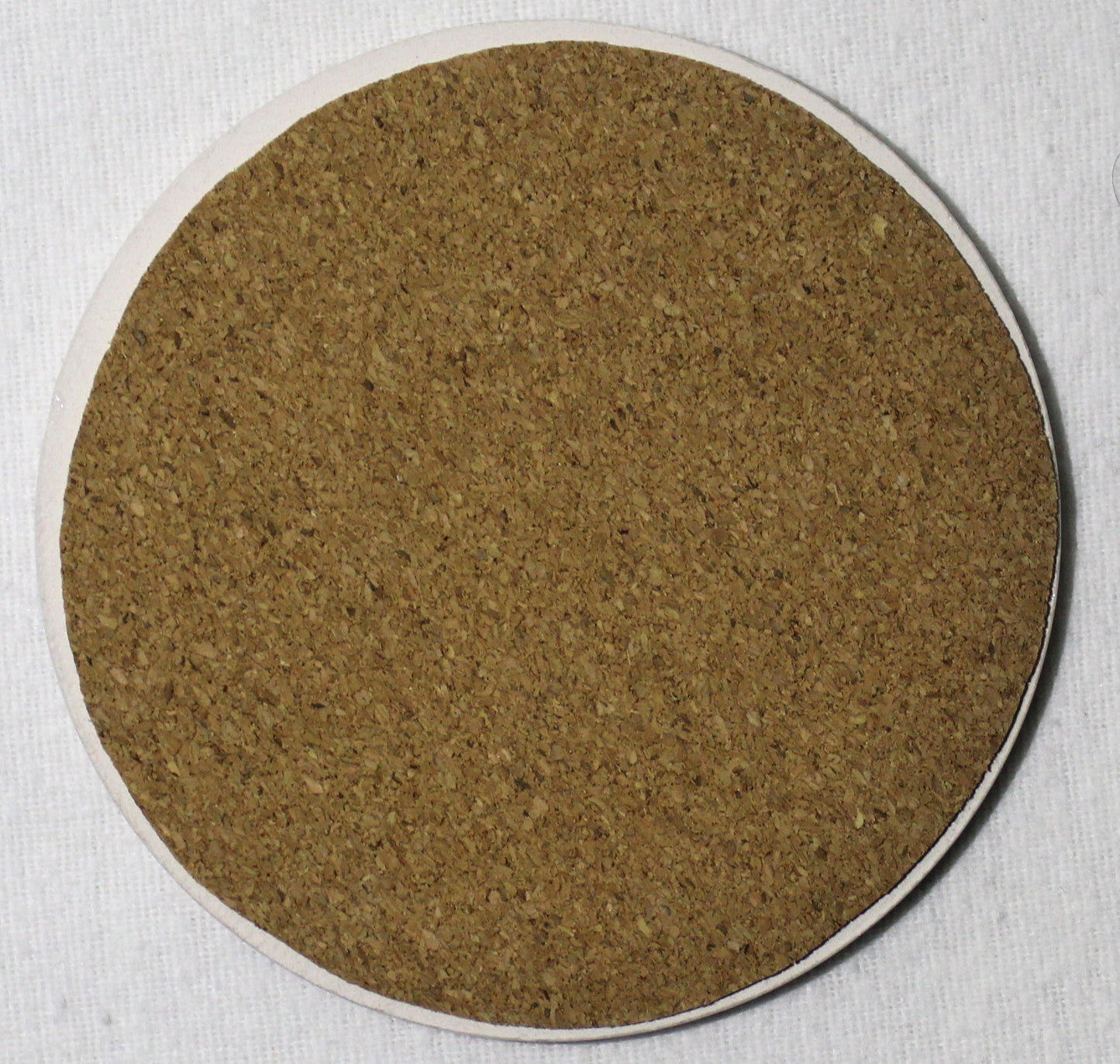 Ceramic hand painted coaster cork backed for protection - Studio Poole Sunset Trees design