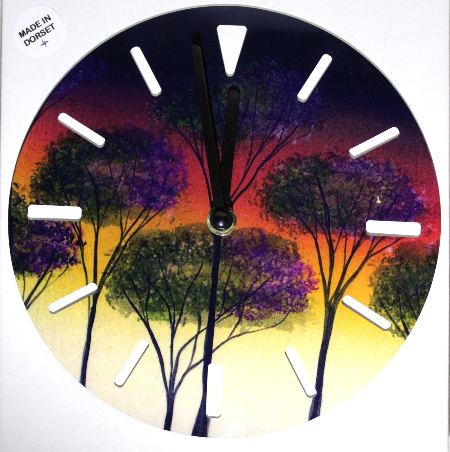 Sublimation Clock - Sunset Trees design