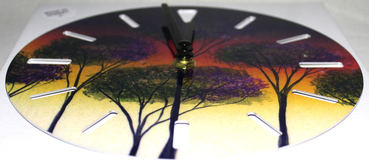 Sublimation Clock - Sunset Trees design
