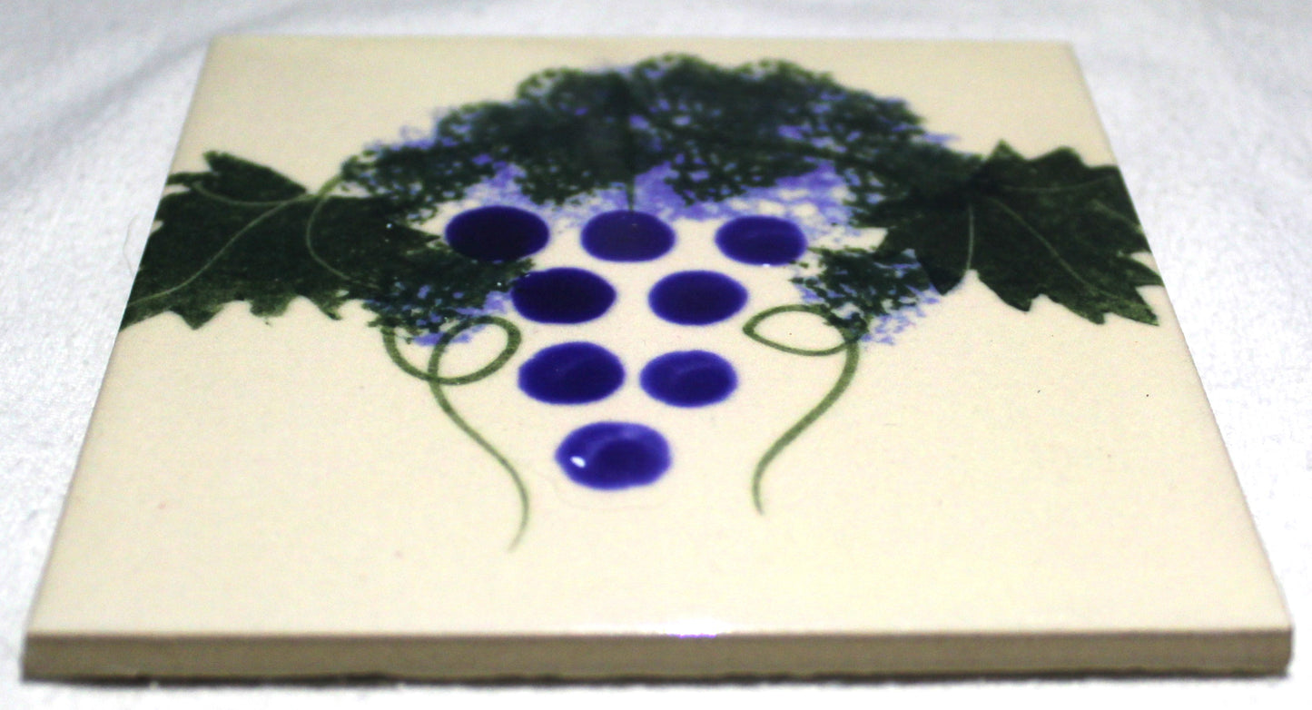 Sublimation Ceramic Coaster - Cork backed (square) - Vinyard design