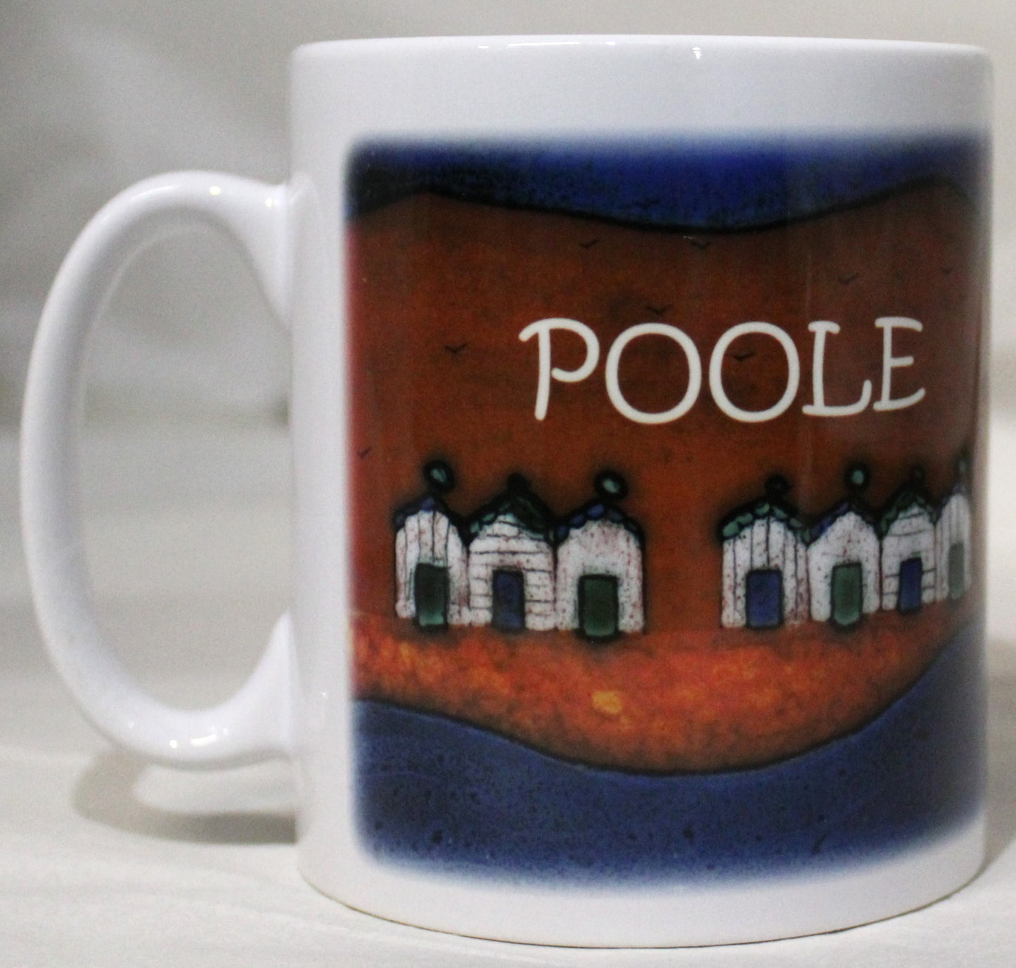 Poole Sublimation Mug - Studio Poole Red Beach Huts design