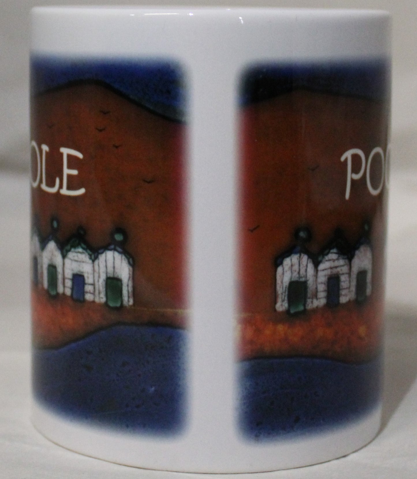 Poole Sublimation Mug - Studio Poole Red Beach Huts design